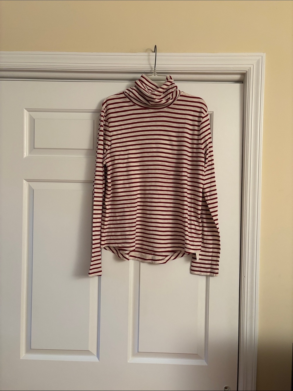 Madewell Red and White Striped Turtleneck